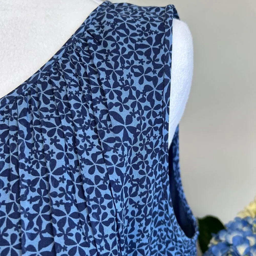 Talbots Blue Silk Pleated Maxi dress - Picture 2 of 9